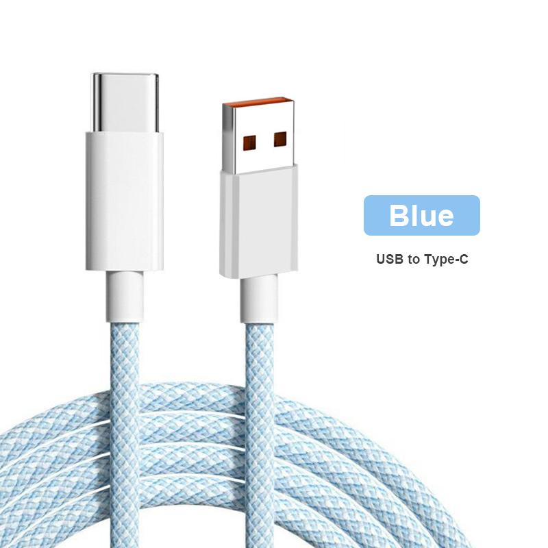 Weave Colorful 6A Кабель USB C для быстрой зарядки для Samsung Huawei iPhone 11 X XS 12 Аксессуары для мобильных телефонов Кабель типа C Зарядное устройство USB-кабель