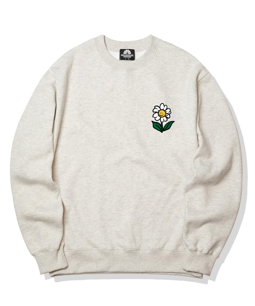 TRIPSHION Single Flower Logo Crew Neck - Ivory