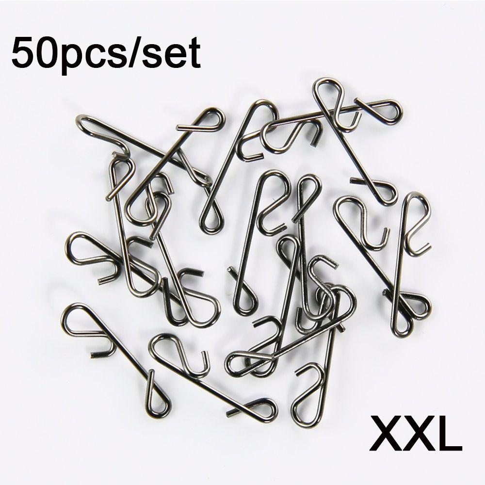 50 шт. Новые портативные прочные быстросъемные рыболовные подвесные застежки-карабины из нержавеющей стали, бочковые вертлюжки