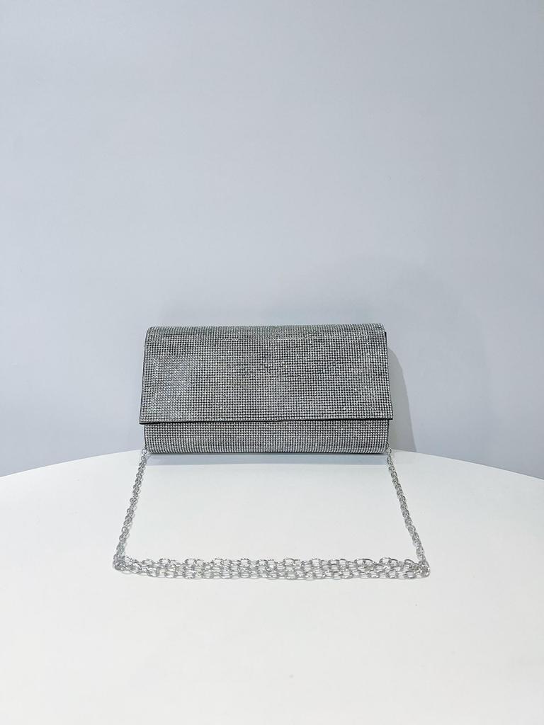 European & American Trend Rhinestone Party Clutch: Black Minimalist Women's Evening Bag