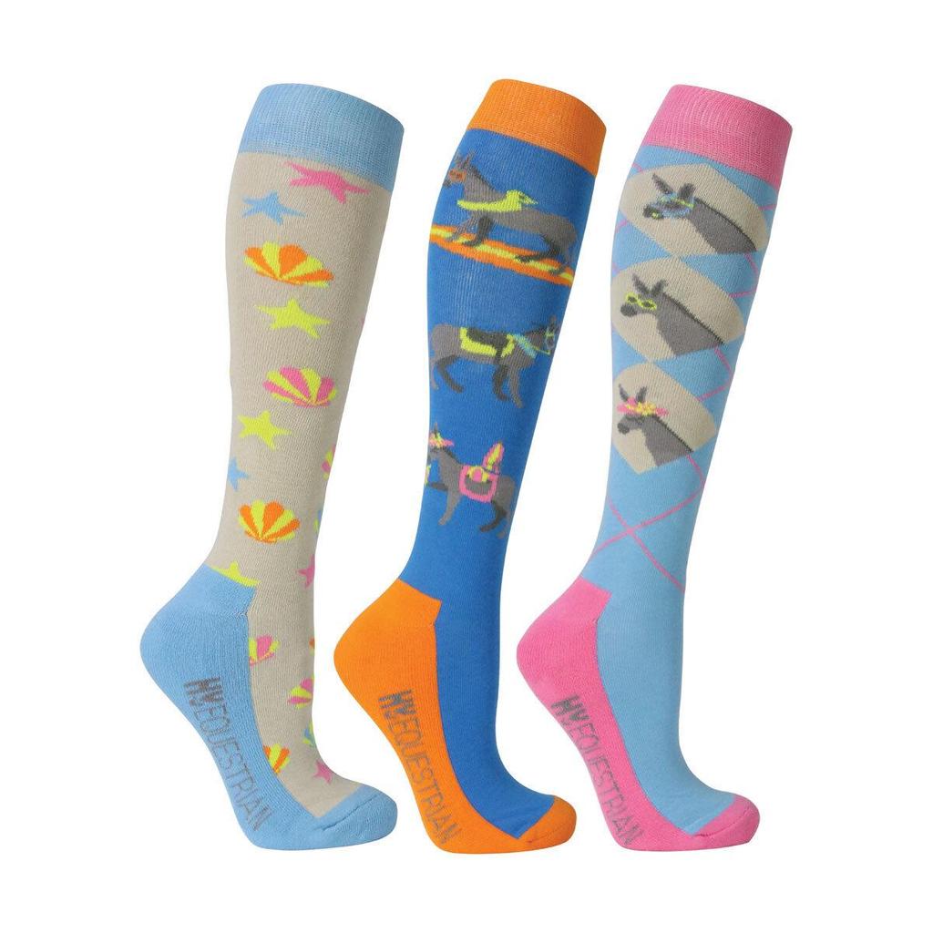 Hy Unisex Adult Seaside Donkey Boot Socks (Pack Of 3)