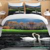 10 Sizes The Lover White Swan Bedding Sets Animal Duvet Quilt Cover Set Blue Pink Comforter Bed Linen And Pillowcase  Duvet