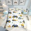 Комплект пододеяльника и наволочек для спальни «Автомобиль, Строительная техника», трехпредметный