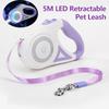 Автоматический выдвижной поводок для собак длиной 5 м со светодиодной подсветкой для собак, щенков, домашних животных, поводок для прогулок и бега, аксессуары для собак