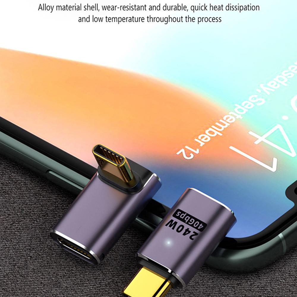 UGOURD USB4 OTG Type C To C Thunderbolt3 Extension Cable Adapter L Style Male To Female To Female For Phone Laptop PC 40Gbps 3