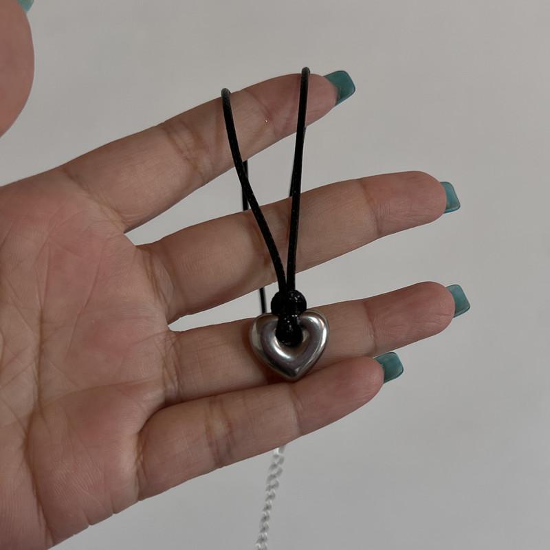 New Korean Fashion Hollow Titanium Steel Star Pentagram Pendant Necklace for Women Men Black Rope Chain Choker Y2k Party Jewelry