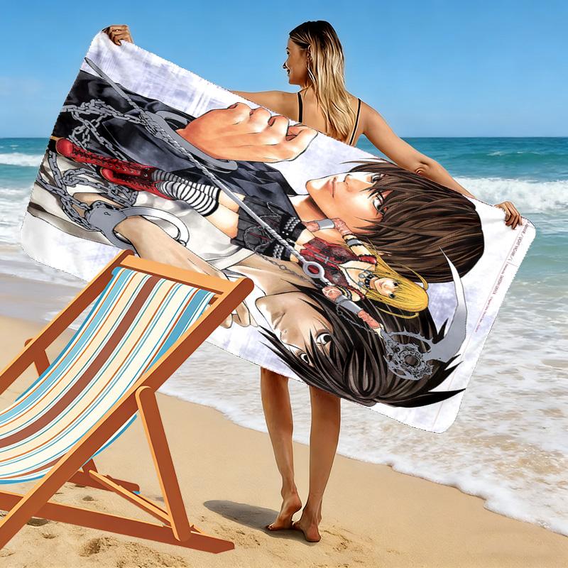 Death Note Anime Print Beach Towel, Large Soft Quick Dry Towel for Beach Camping Swimming