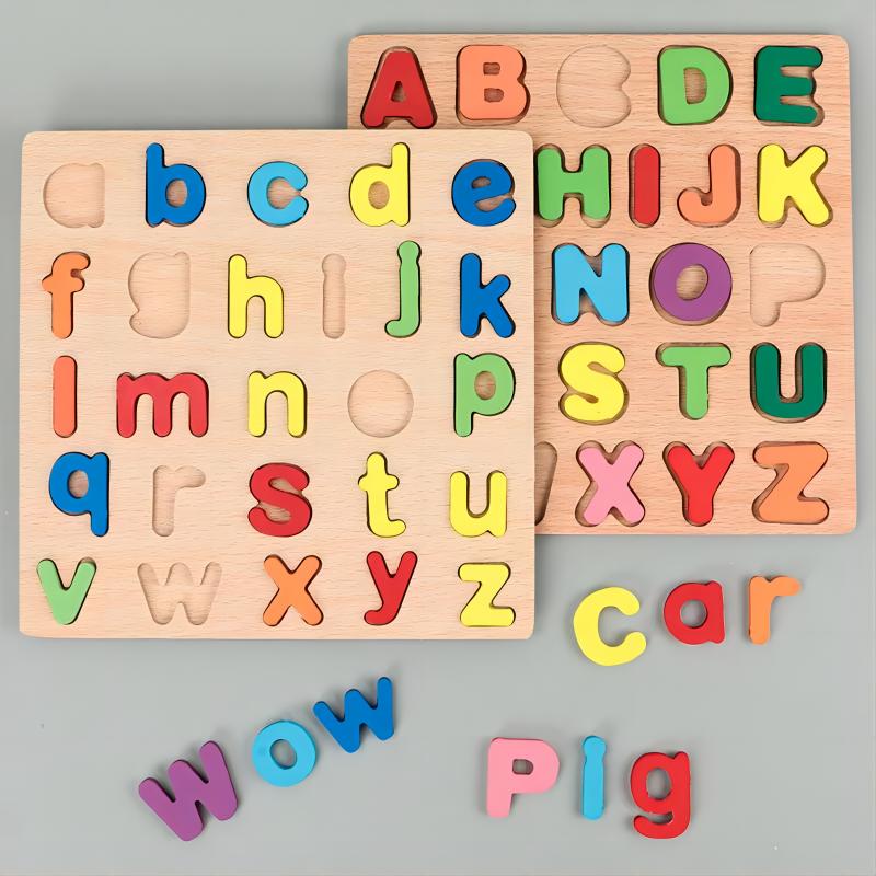 Разноцветные деревянные пазлы с алфавитом и цифрами для детей, Монтессори, Раннее развитие, Игрушки для малышей, Интеллектуальная игра на сопоставление, Подарок для ребенка
