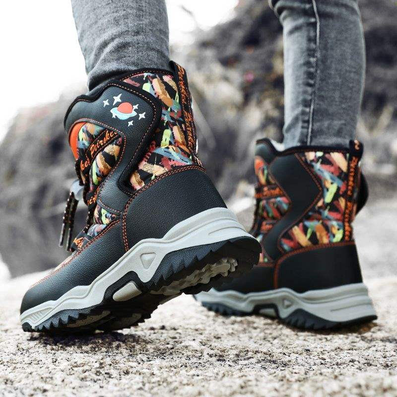 Осень и зима бархатные детские зимние ботинки холодные хлопковые ботинки женская обувь зимние ботинки утолщенные ботинки для мальчиков хлопковая обувь теплая зимняя обувь