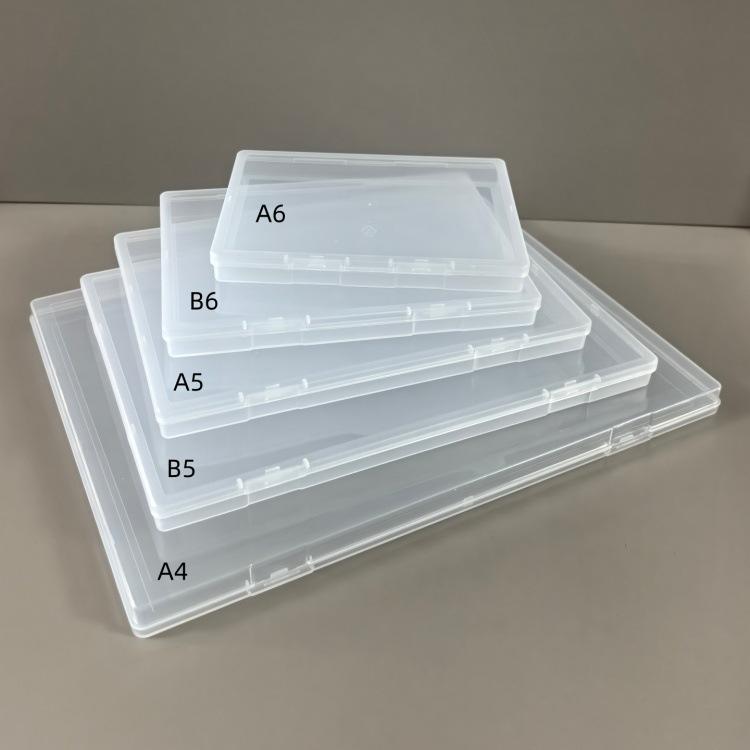 Rectangular Transparent Plastic Box for Jewelry Parts and Stationery, 1.7cm Height