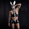 Hot Male Sexy Cosplay Bunny Boy PU Lingerie Costumes Man Night Club Role Play Waiter Uniform Erotic Hormone Rabbit Outfit