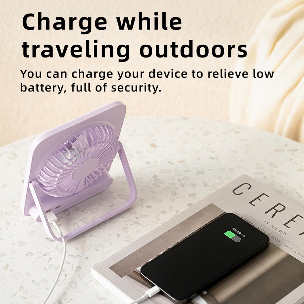 Desk Fan, Personal Fan Small Portable Table Fan And 4 Speeds, Strong Wind Personal Fan,Can Be Used As A Power Bank,Travel Indoor Outdoor Women Kids