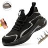 Men's Lightweight Safety Shoes Steel Toe Anti-Smash Puncture Resistant Breathable Work Shoes for Sports Protective Footwear
