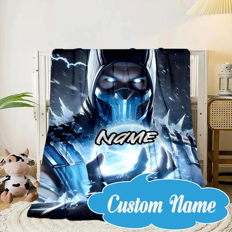 Custom Name Thunderous Warrior's Kombat Blanket bed sofa Blanket Flannel Blanket for Camping, Hiking, Picnic Essentials,gift for Fan family