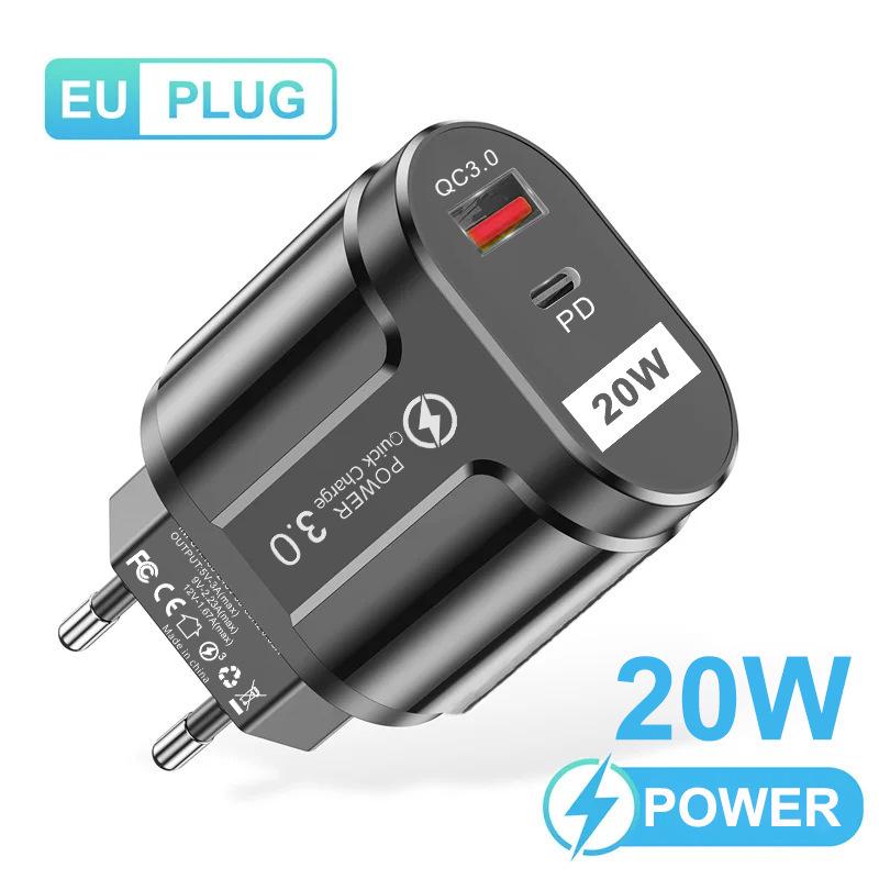 PD33W GaN QC3.0 Многопортовое EU Зарядное устройство 9V/12V Адаптер Быстрой Зарядки