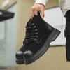 Vintage Martin Boots Men's Autumn Short Boots Flow Big Yellow Boots Thick-soled Wear-resistant Tooling Boots