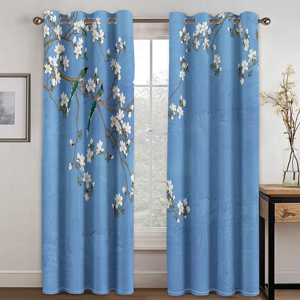 Акварель бежевый лист цветок винтажные шторы на окна жалюзи для гостиной детской спальни ванной кухни двери домашнего декора2 шт.