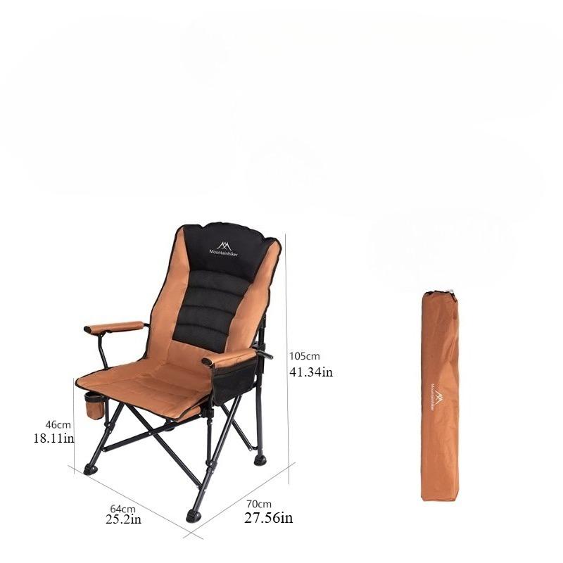 Outdoor Folding Reclining Chair, Portable Lounge Chair for Fishing Beach Camping, Lightweight Nap Chair with Backrest