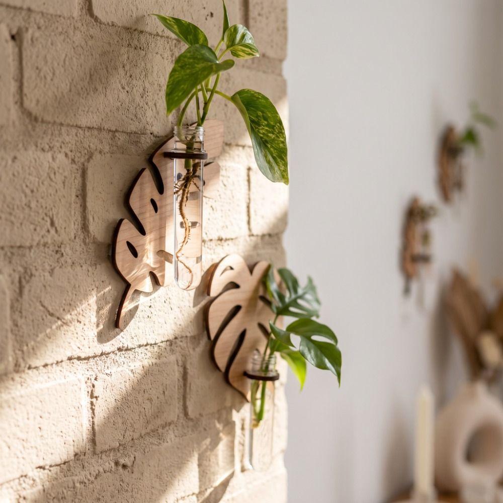Home Ornaments Hydroponic Planter Shelf Vase Wall Decoration Wall Mounted Planter Indoor Garden