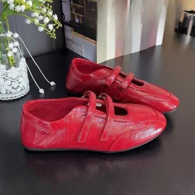 Туфли-лодочки с круглым носком, с мелким вырезом, осенние новинки, мягкая подошва, мягкая поверхность, нескользящие, износостойкие, низкие, одинарные