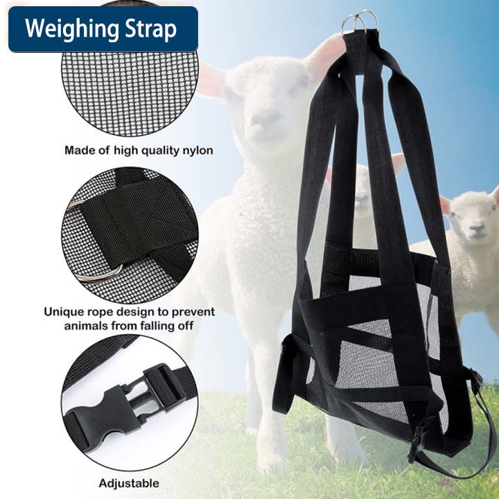 100KGS Calf Sling for Weighing Animals Calf Scale Hanging Weight Scale Sling with Adjustable Straps for Weighing Calves Lambs Goats Baby Alpacas