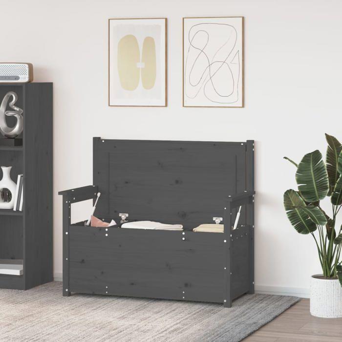 VidaXL Bench Living Room Seat Entryway Bench Storage Bench Living Room Furniture Home Interior Grey 112.5x51.5x96.5 823561