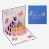 Envelope 3D Happy Birthday Greeting Card Pop Up DIY Birthday Cake Message Card Handmade Cartoon Fold Post Cards Party