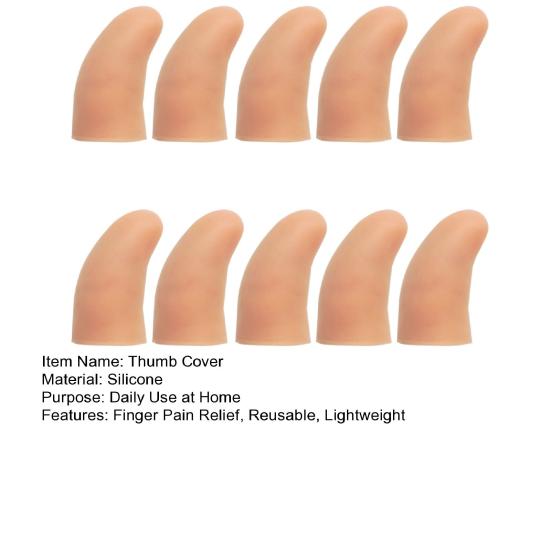 10Pcs Silicone Finger Protectors Finger Arthritis Cracking Pain Relief Finger Cots Short Thumb Guard Cover Reusable Fingertip Protection Finger