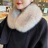 Зимний утолщенный искусственный мех лисьего меха для мужчин и женщин, универсальный хлопковый шарф для одежды, пальто с круглым вырезом, женский шарф