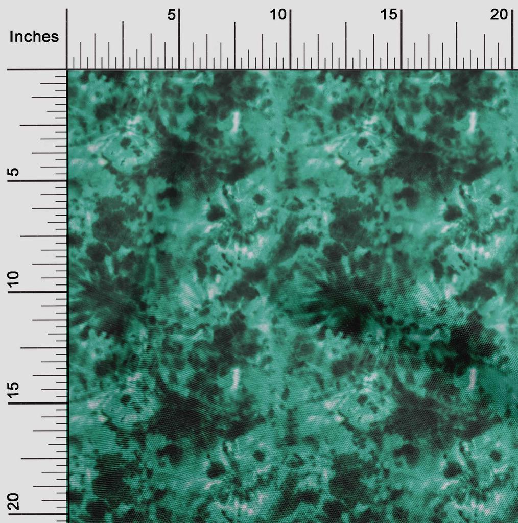 oneOone Cotton Flex Dark Green Fabric Tie Dye Dress Material Fabric Print Fabric By The Yard 40 Inch