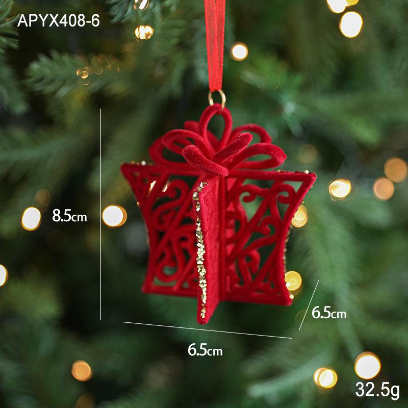 Красный Флок Рождественский Бант Венок Колокольчик Рождественская Елка Снегопад Лось Подвеска Подвесное Украшение Navidad 2026 Noel Домашний Декор для Вечеринки