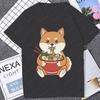 Funny Shiba Inu Graphic Cartoon  T Shirt Short Sleeve Humor Japanese Dog Printed  T-shirt Casual Streetwear Soft Tshirts