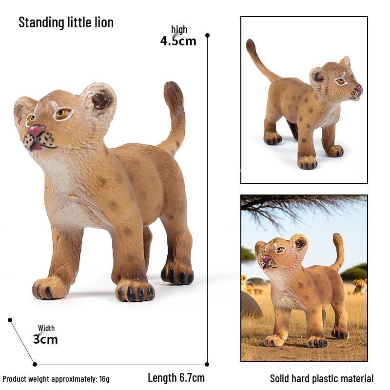 Realistic African Wildlife Lion Toy Set: Male, Female, and Mountain Lion for Children's Cognitive Learning