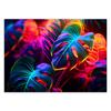 Wallpaper Monstera leaves in neon colors