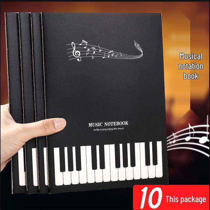 16K Large B5 Staff Paper: Thick Stitch-Bound Music Theory & Composition Notebook with Soft Cover