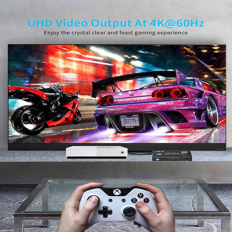 HDMI Switch 4K 60Hz HDMI 2.0 Video Switch 3/4/5 in 1 out W/remote HDMI Switcher Hub Box HDR Switch HDMI for PS5 Xbox Series X/S 4