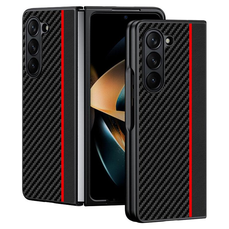 For Samsung Galaxy Z Fold6 5G Case Carbon Fiber Texture PU+PC Phone Cover