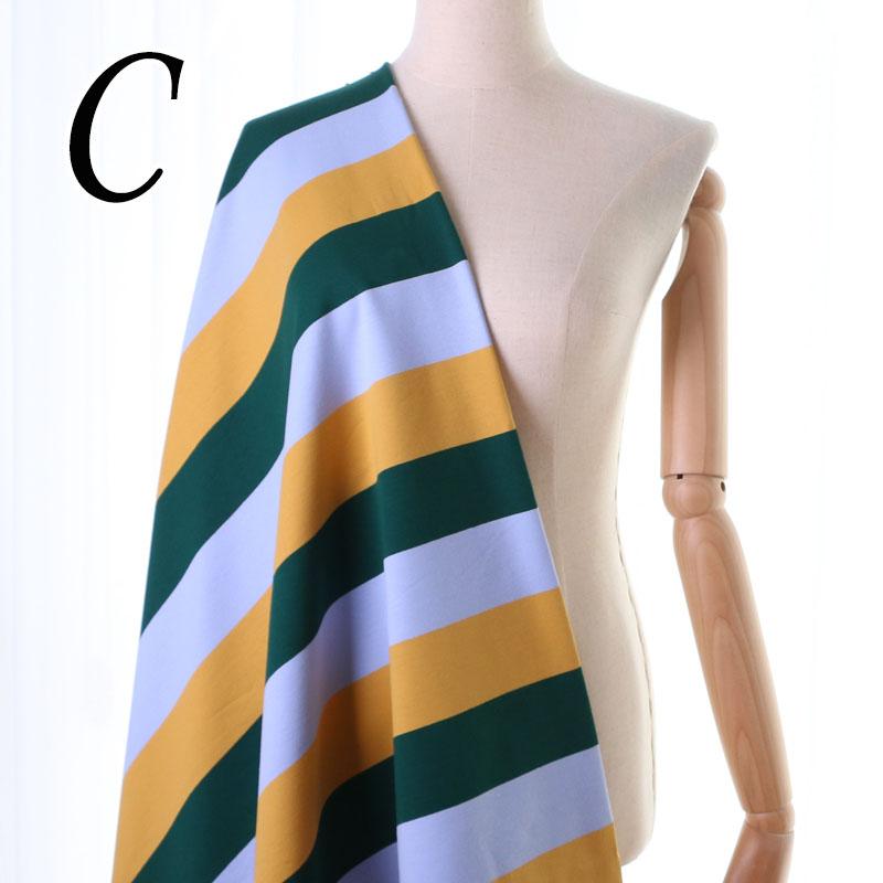 Радужная полосатая вязаная ткань на метраж для футболки, летней юбки, детской одежды, шитья кукол, хлопковая, тонкая, эластичная, мягкая ткань