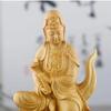 Natural Cypress Guanyin Decorative Figures Statue Solid Wood Carved Chinese Buddha Statues Home Room Office Feng Shui Art Statue