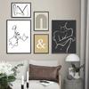 Современный минималистичный стиль, абстрактный однолинейный плакат на скандинавскую тему, галерея, настенный художественный принт, холст, картина, Декор, фотографии для гостиной