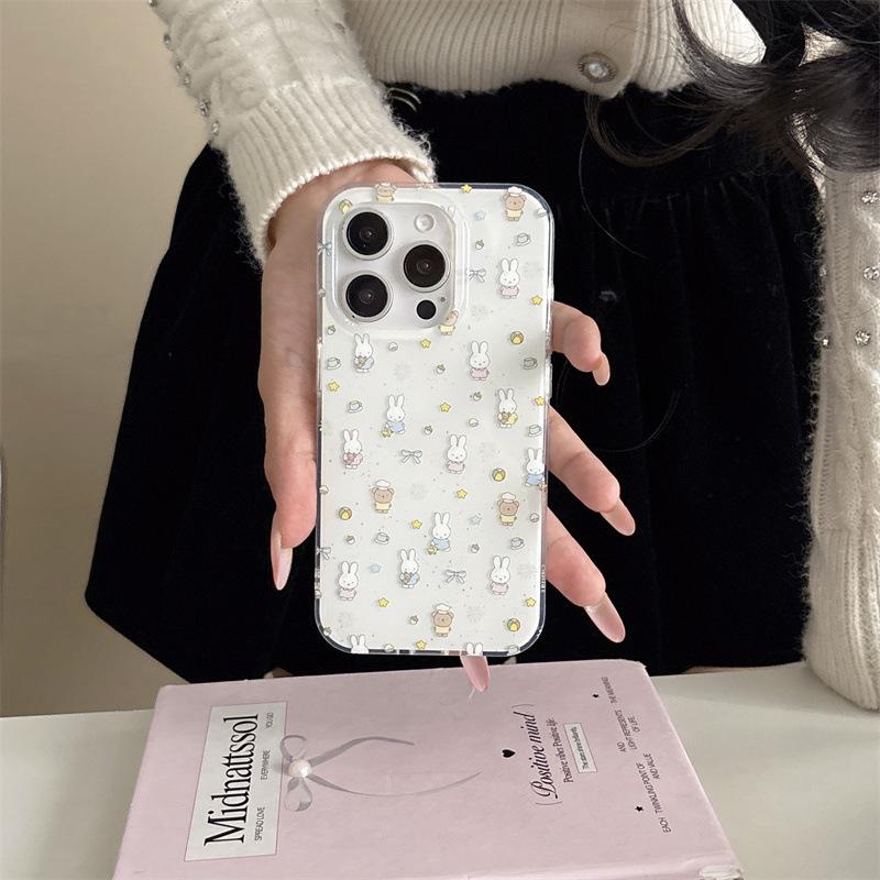 Розовый Заяц Сердце Чехол-подставка для телефона для iPhone 17/16 Pro Max/15/14