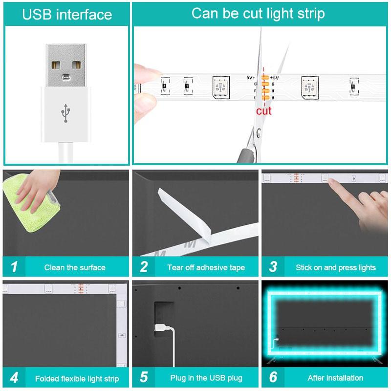 30LED/M DC 5V 2835 Светодиодные USB-полоски Smart Rgb RGBWW Светодиодная лента 1-30M 5050 Светодиодная лампа линейного освещения со звуком Bluetooth Украшение игровой комнаты