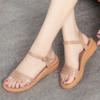 Women Summer Sandals Genuine Leather Women Shoes Sandals Plus Size Fashion Wedge Non-slip Mother Women Sandals