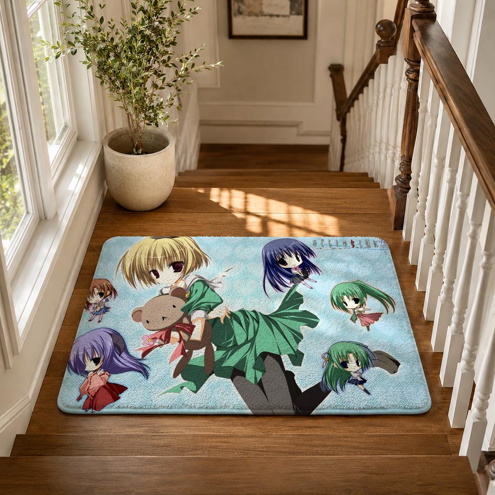 H-Higurashi When They Cry Аниме Коврик для пола Фланелевый Нескользящий Моющийся Мягкий Впитывающий Ковер Для Ванной Кухни Спальни Домашний Декор