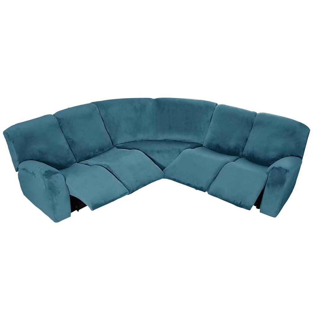 7-Piece L Shape Velvet Stretch Recliner Corner Sofa Covers for Sectional Sofa Set Reclining L Shape Sofa Slipcovers