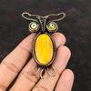 Bumble Bee Jasper Pendant Copper Wire Wrapped Gemstone Pendant Yellow Color Evil Eye Pendant Handmade Owl Pendant Copper Jewelry For Gift