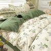 Floral Print Brushed Home Bedding Set Simple Fresh Comfortable Duvet Cover Set with Sheet Comforter Covers Pillowcases Bed Linen