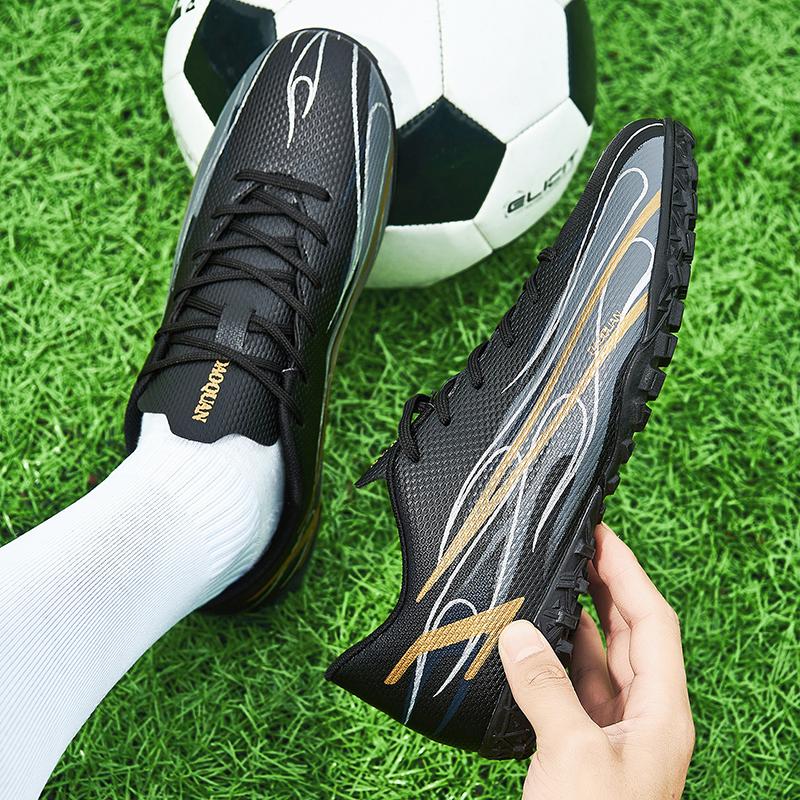 Резиновые футбольные бутсы унисекс с короткими шипами TF для мальчиков и девочек, футбольные бутсы с искусственной травой для практических тренировок
