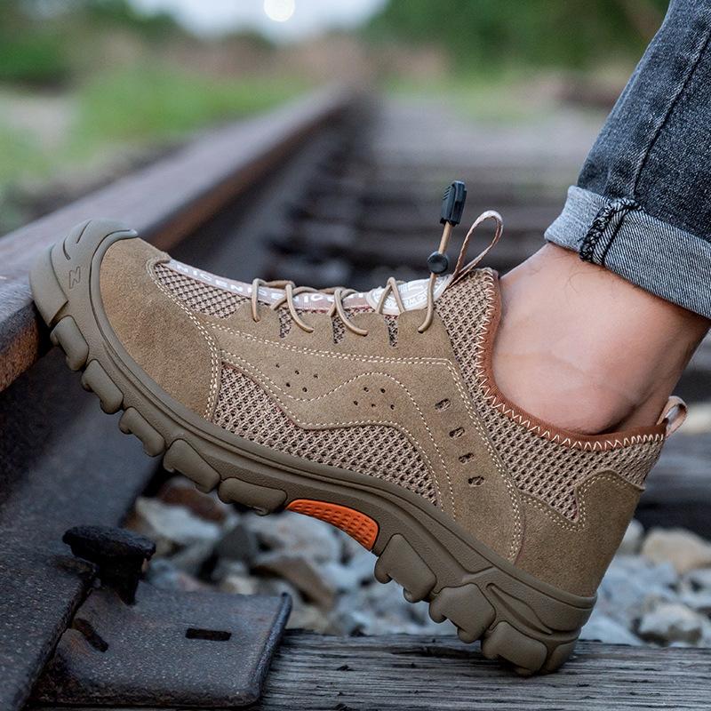 Labor Insurance Shoes Men's Anti-smashing and Anti-piercing Large-net Work Shoes Wear-resistant Construction Site Safety Protective Shoes