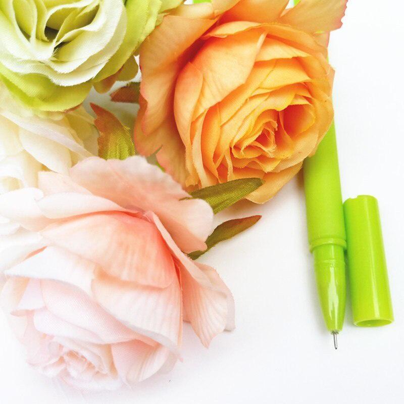 1 шт., силиконовая гелевая ручка с розой, имитация цветка, подарок на день Святого Валентина, школьная офисная стационарная студенческая ручка